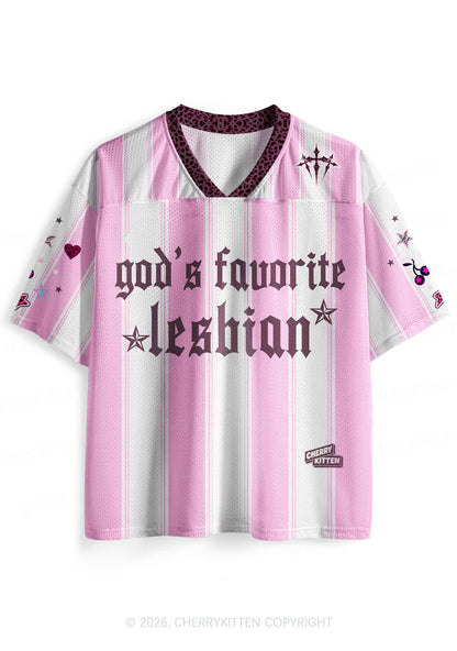 Gods Favorite Lesbian Pride Y2K Sport Jersey Shirts Cherrykitten
