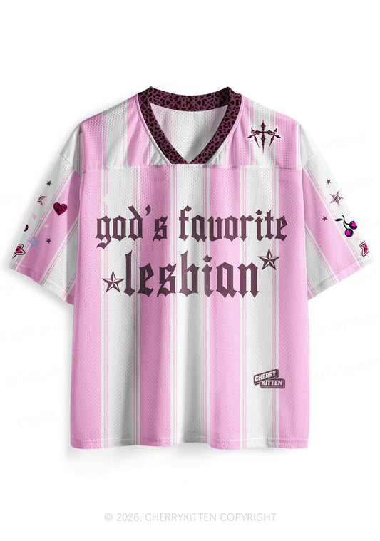 Gods Favorite Lesbian Pride Y2K Sport Jersey Shirts Cherrykitten