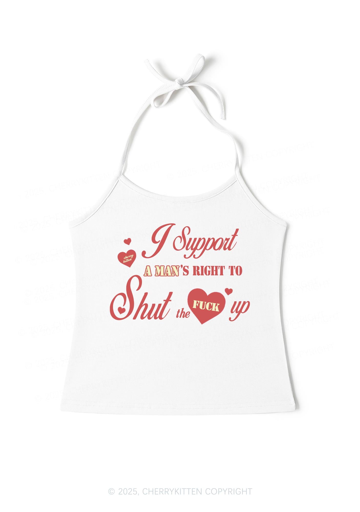I Support A Mans Right Y2K Halter Neck Cami Cherrykitten