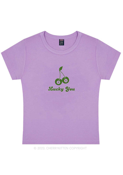 Lucky Eight St Patricks Y2K Baby Tee Cherrykitten