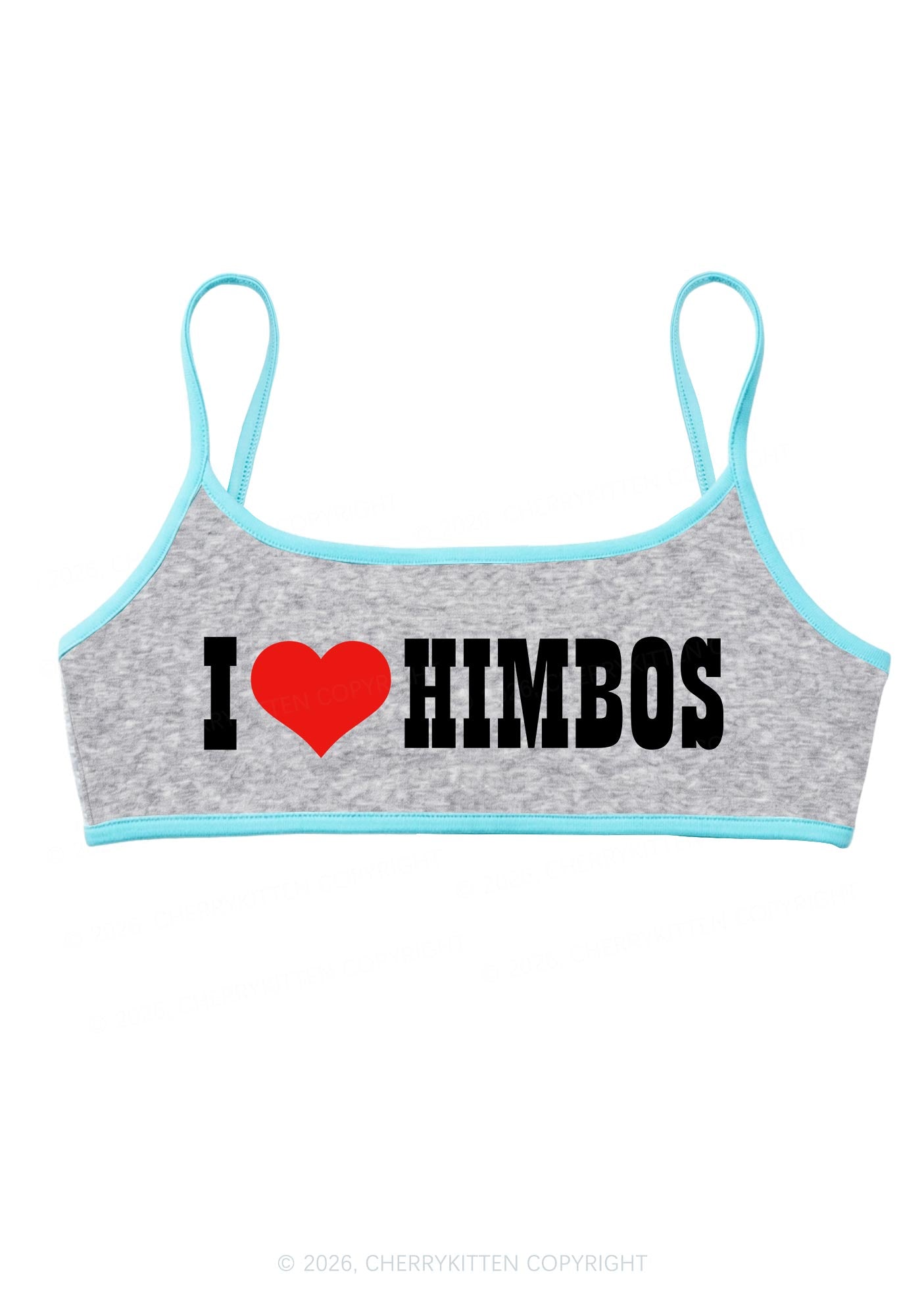 I Love Himbos Y2K Super Crop Cami Cherrykitten