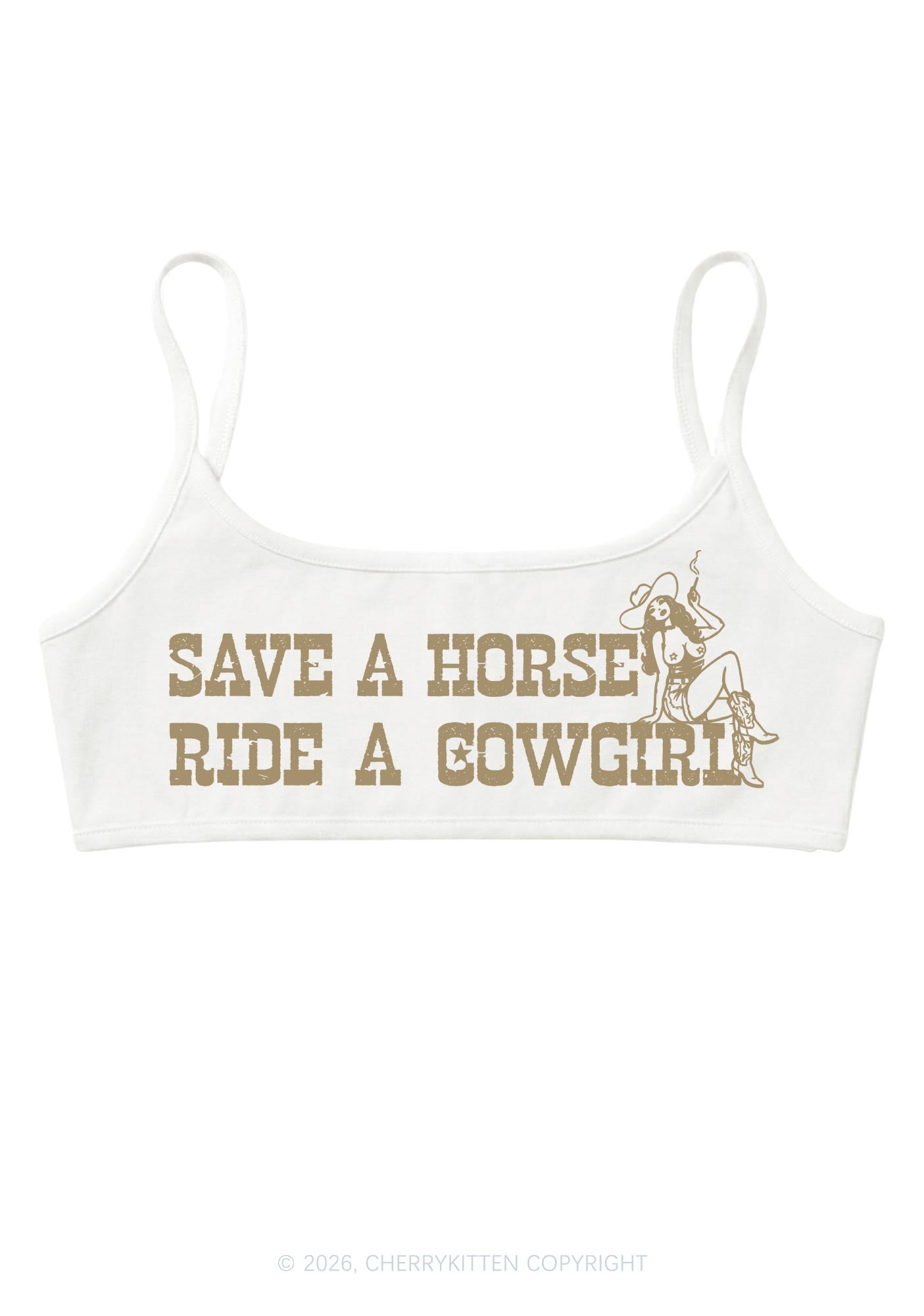 Ride Western Cowgirl Y2K Super Crop Cami Cherrykitten