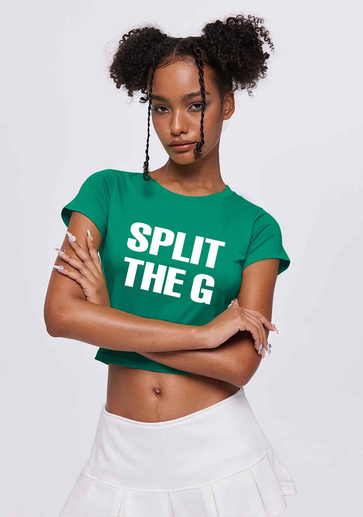 Split The G St Patricks Y2K Baby Tee Cherrykitten