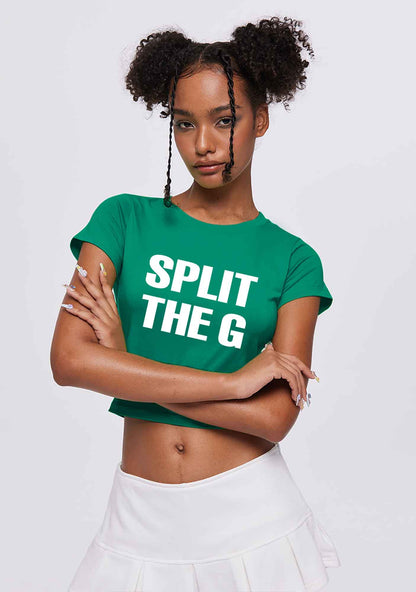 Split The G St Patricks Y2K Baby Tee Cherrykitten