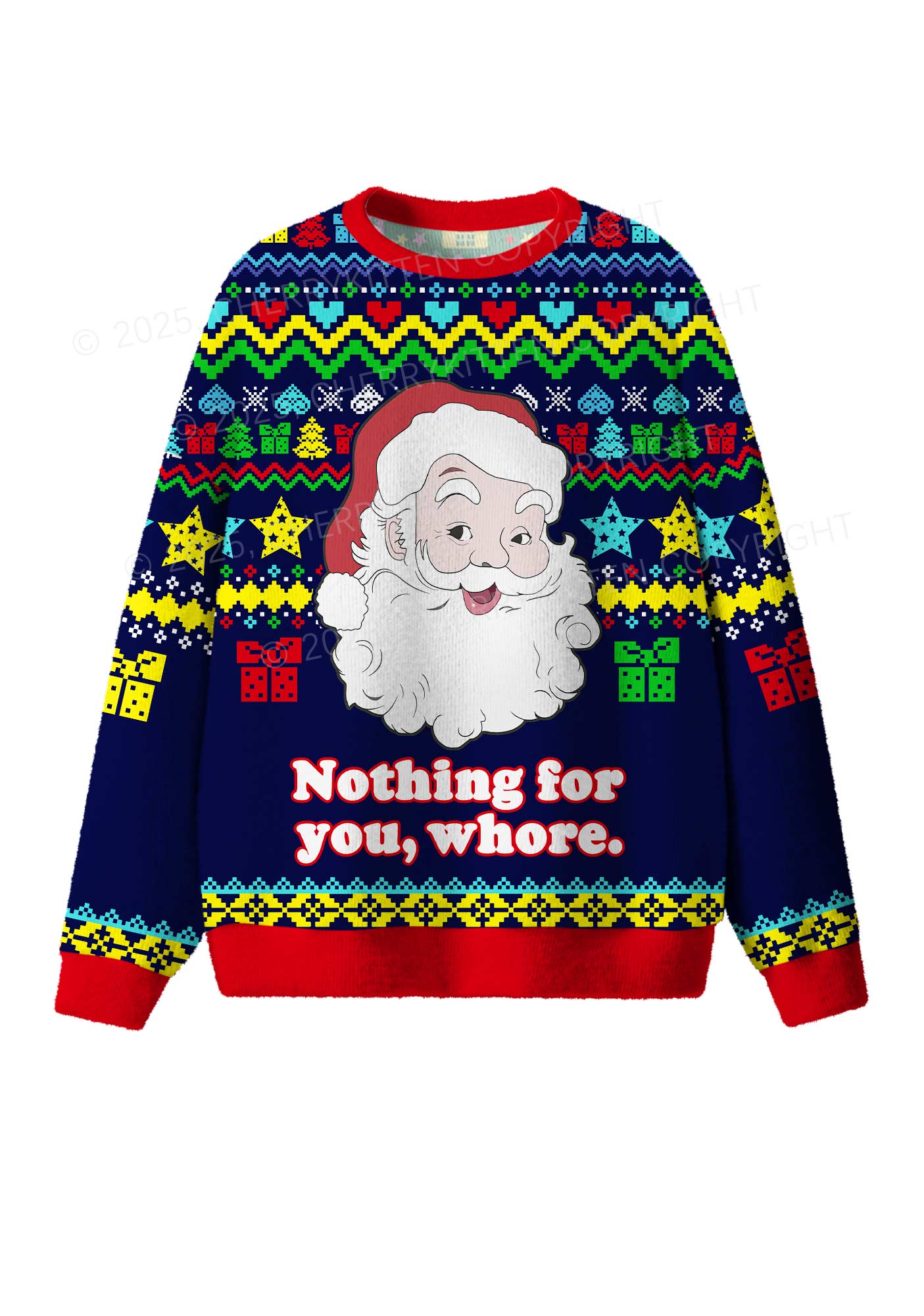 Nothing For You Y2K Christmas Knit Sweatshirt Cherrykitten