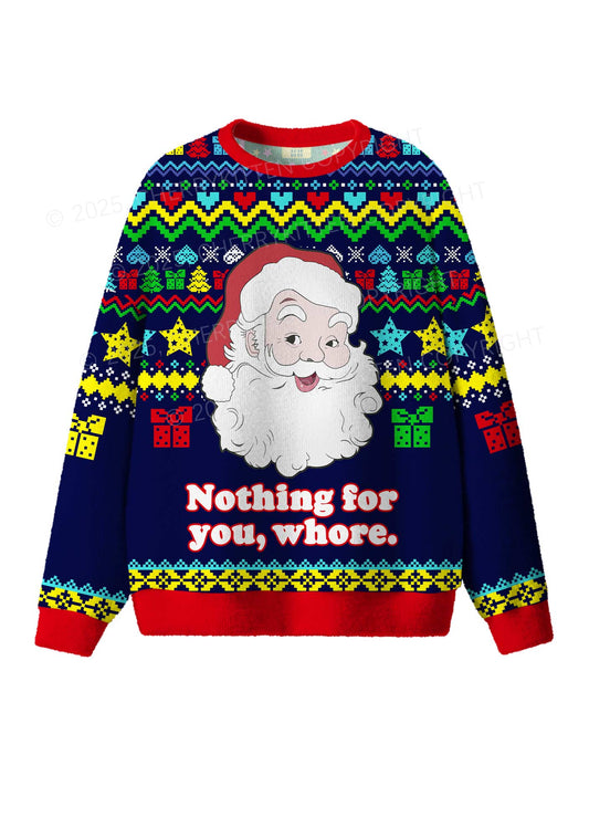 Nothing For You Y2K Christmas Knit Sweatshirt Cherrykitten