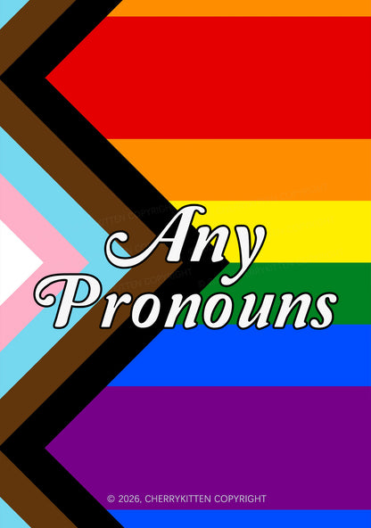 Any Pronouns Progress Flag Pride 1Pc Y2K Pin Badge Cherrykitten