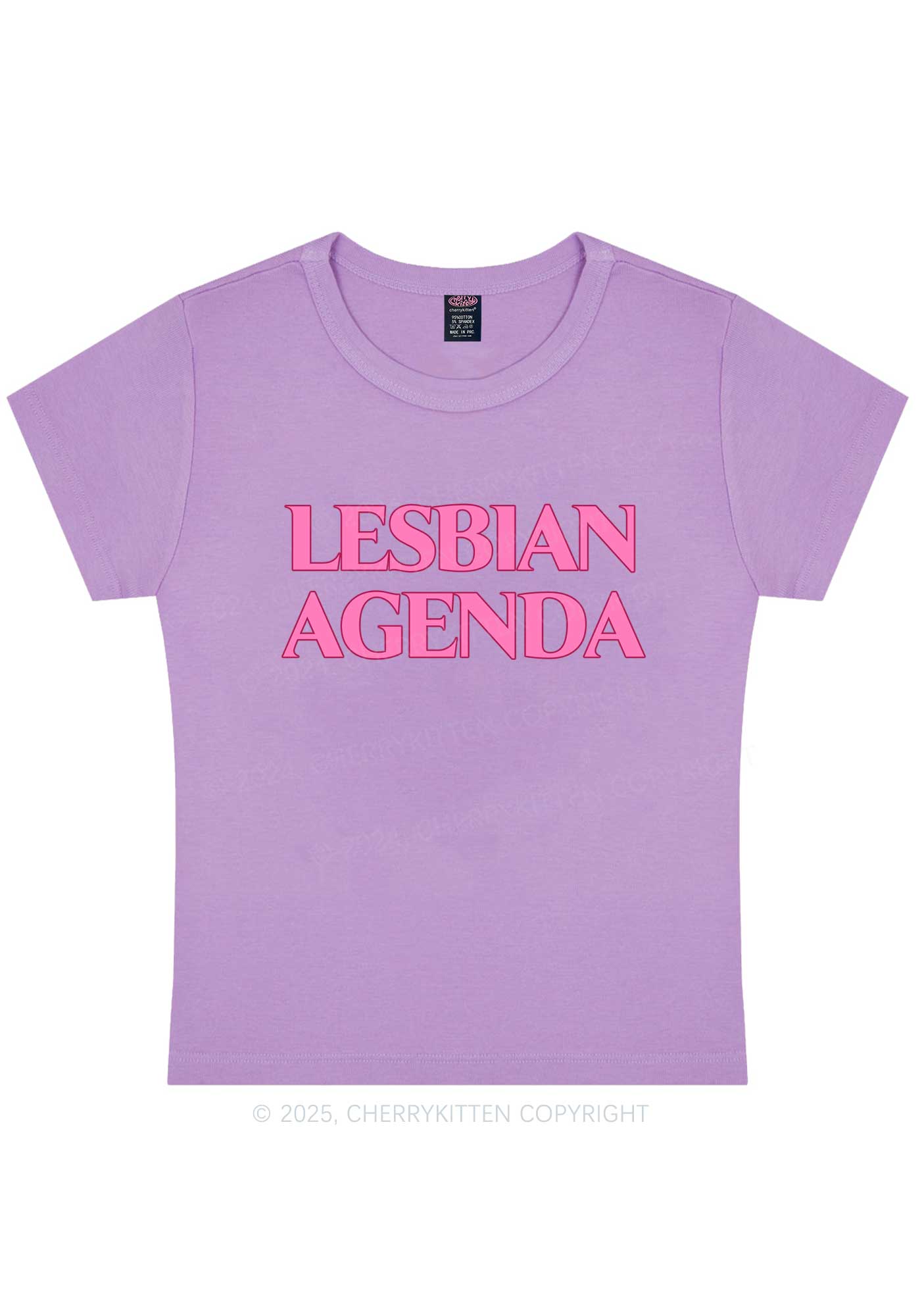 Lesbian Agenda Y2K Baby Tee Cherrykitten
