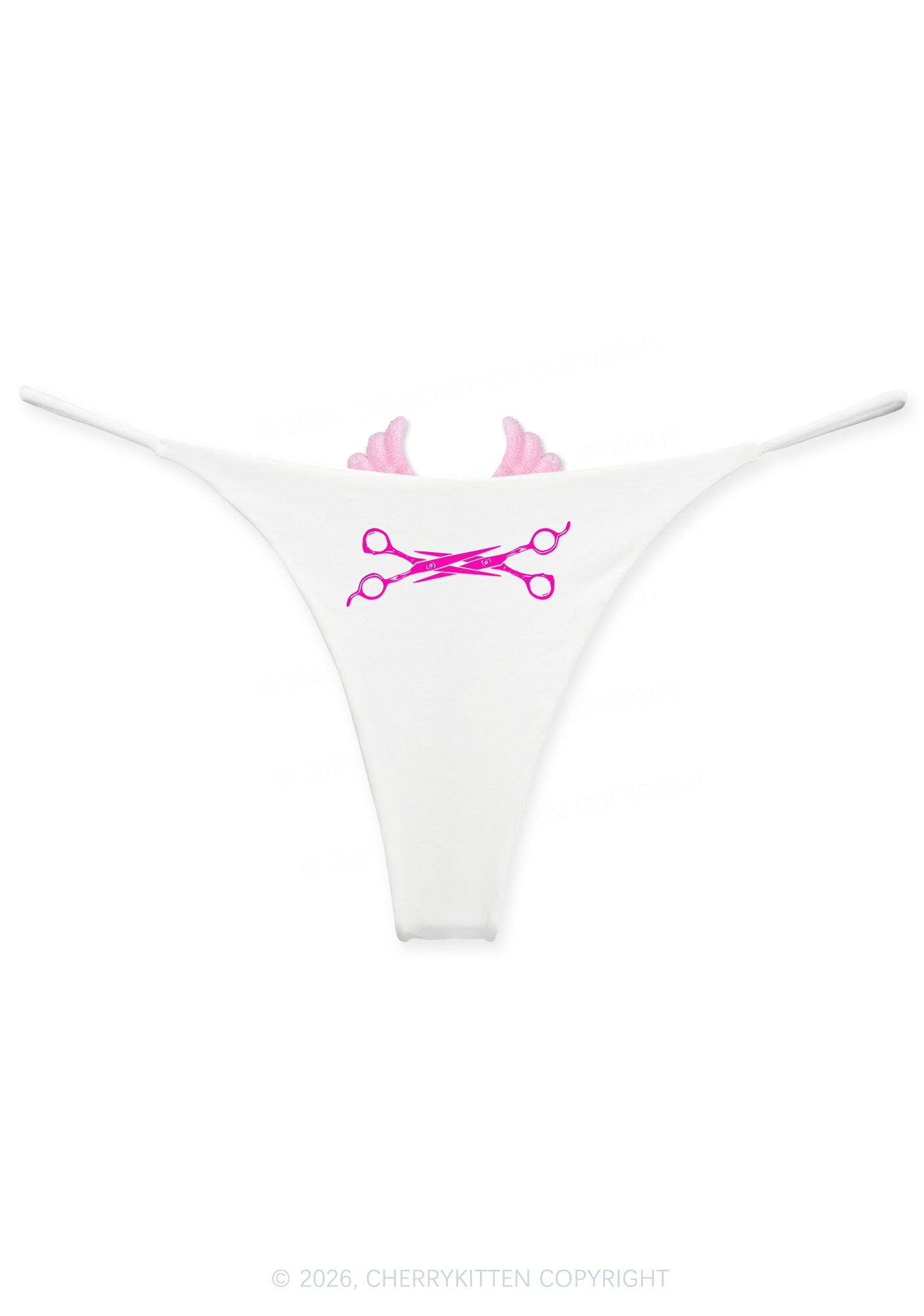 Pink Scissor Pride Y2K Goth Angel Wings Bikini String Thong Cherrykitten