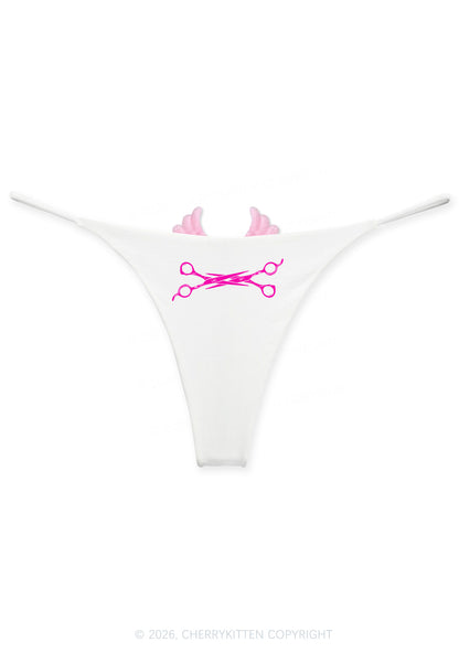 Pink Scissor Pride Y2K Goth Angel Wings Bikini String Thong Cherrykitten