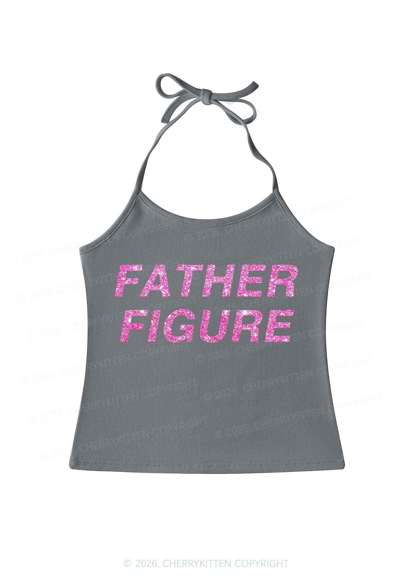 Glitter Father Figure Y2K Halter Neck Cami Cherrykitten