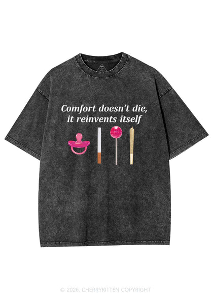 Comfort Doesnt Die Y2K Shirts Washed Tee Cherrykitten