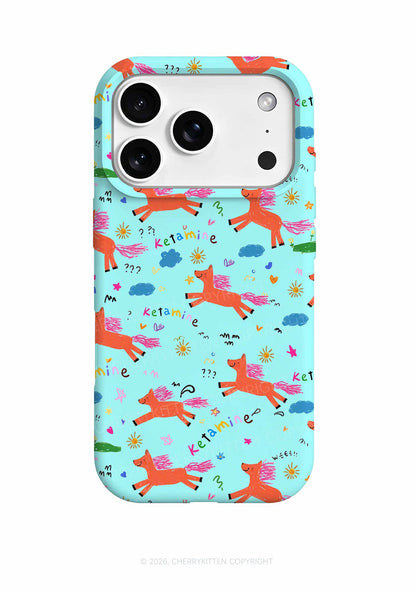 Orange Pony On Mint Green Y2K Phone Case Cherrykitten