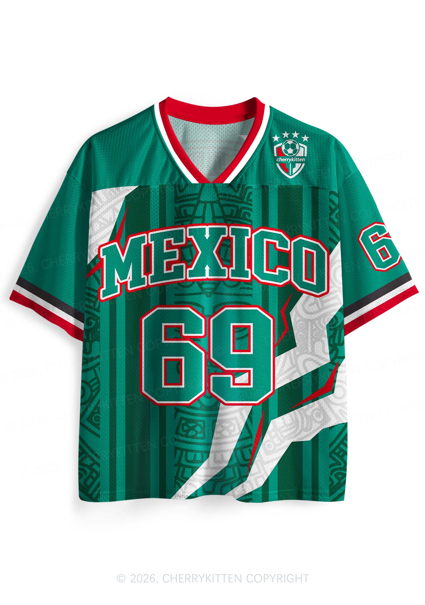 Custom Mexico Dark Green Striped Y2K Sport Jersey Shirts Cherrykitten