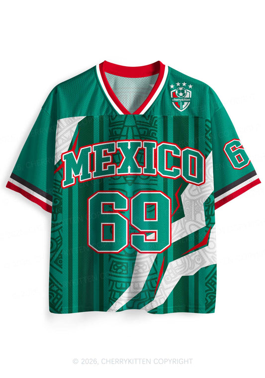 Custom Mexico Dark Green Striped Y2K Sport Jersey Shirts Cherrykitten