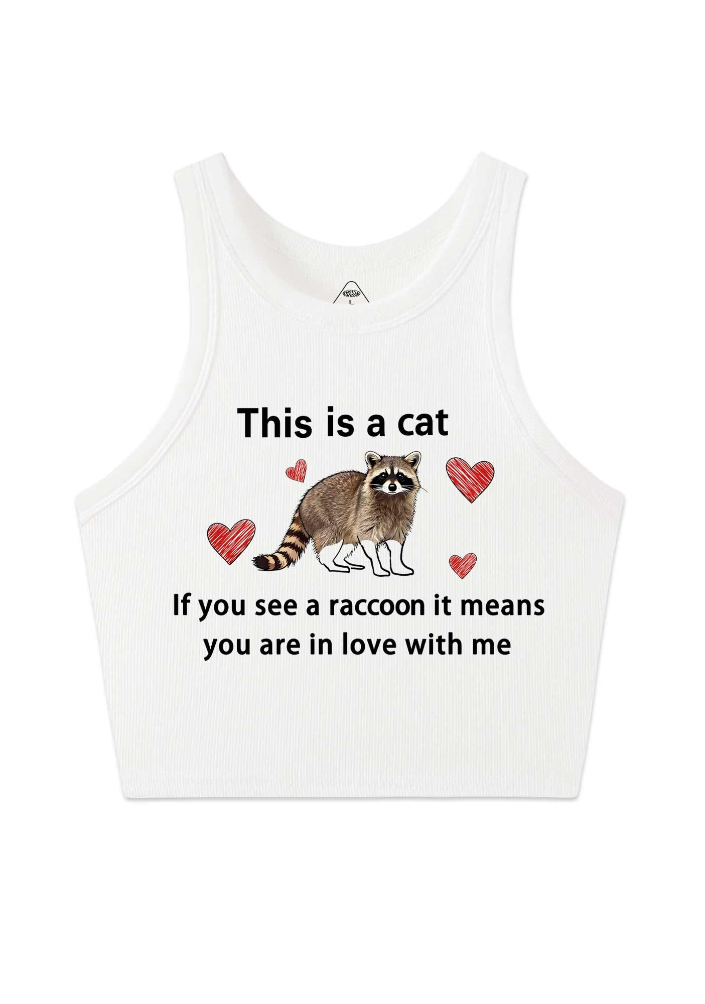 If You See A Raccoon Y2K Crop Tank Top Cherrykitten