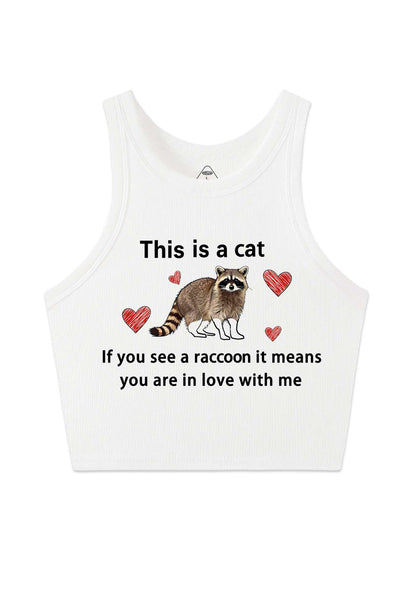 If You See A Raccoon Y2K Crop Tank Top Cherrykitten