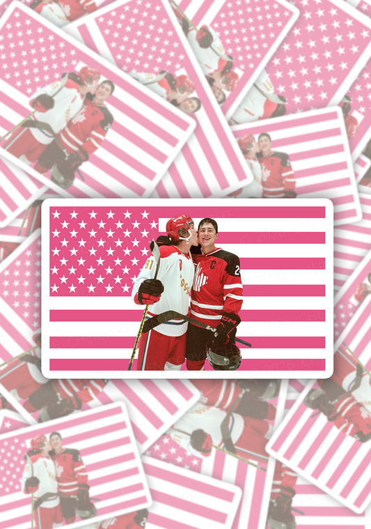 Pink US Hockey Boys HR 1pc Y2K Sticker Cherrykitten