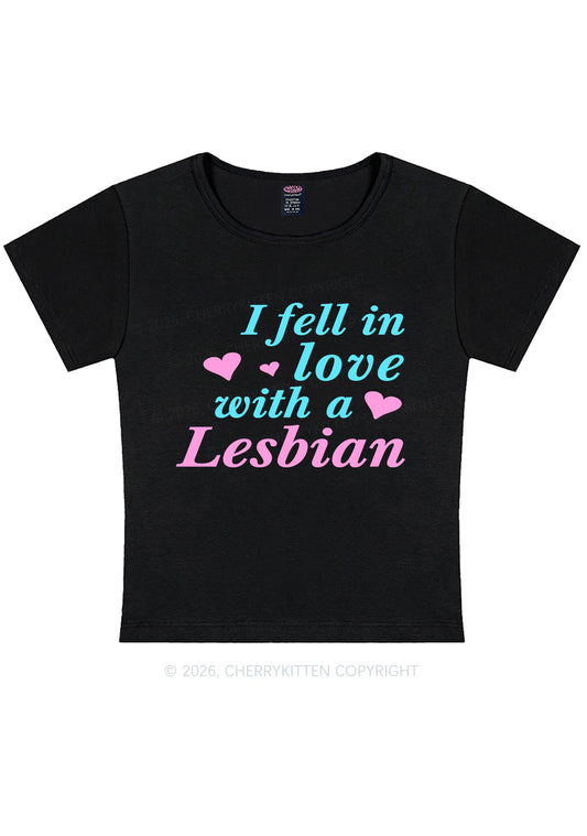 I Fell In Love With Lesbian Pride Y2K Baby Tee Cherrykitten