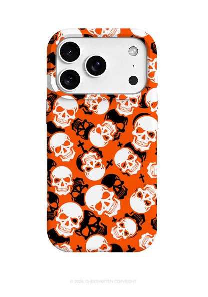 Halloween Orange Skull Cross Y2K Phone Case Cherrykitten