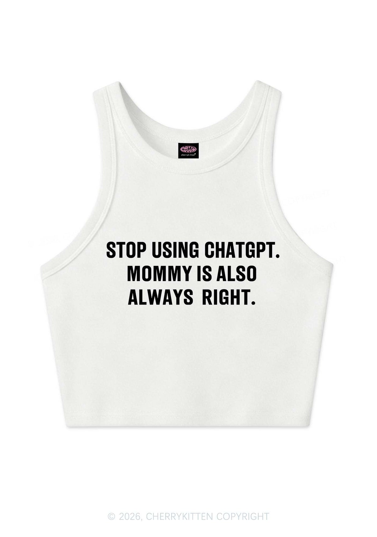 Mommy Also Always Right Y2K Crop Tank Top Cherrykitten