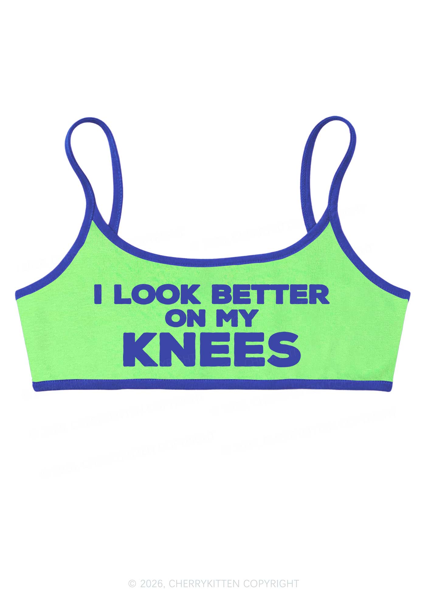 I Look Better On My Knees Y2K Super Crop Cami Cherrykitten