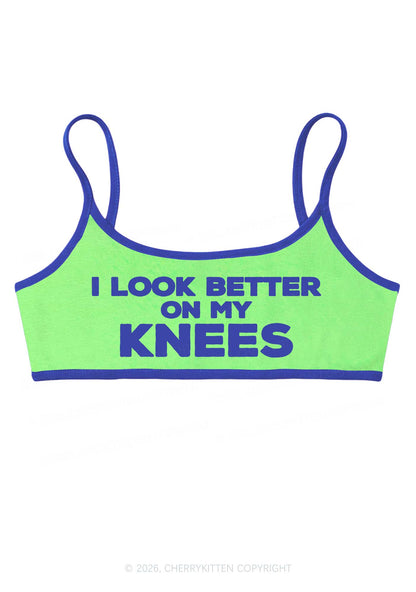 I Look Better On My Knees Y2K Super Crop Cami Cherrykitten