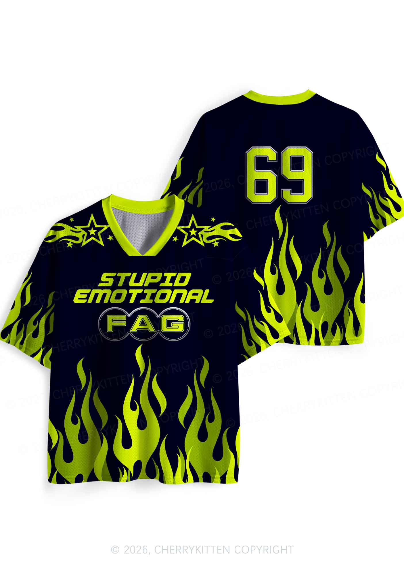 Stupid Emotional Fag Pride Y2K Sport Jersey Shirts Cherrykitten