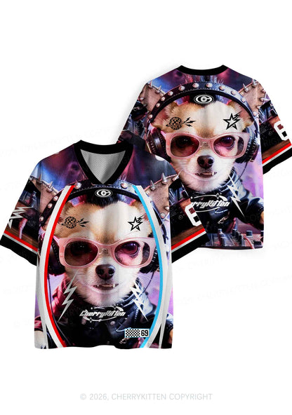 Punk Rock Chihuahua DJ Y2K Sport Jersey Shirts Cherrykitten