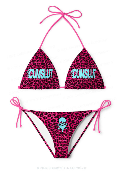 Cxmslxt Hot Pink Leopard Y2K Print Bikini Set Cherrykitten
