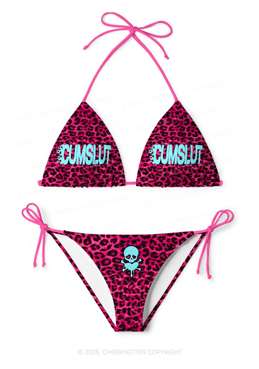 Cxmslxt Hot Pink Leopard Y2K Print Bikini Set Cherrykitten