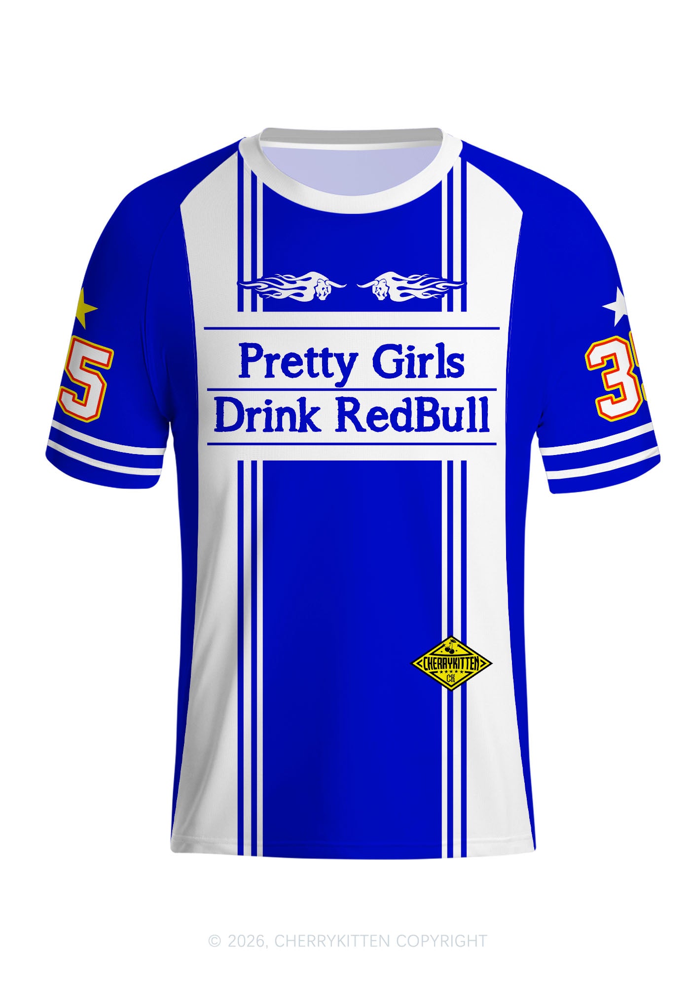 Girls Drink Red Y2K Football Jersey Shirts Cherrykitten