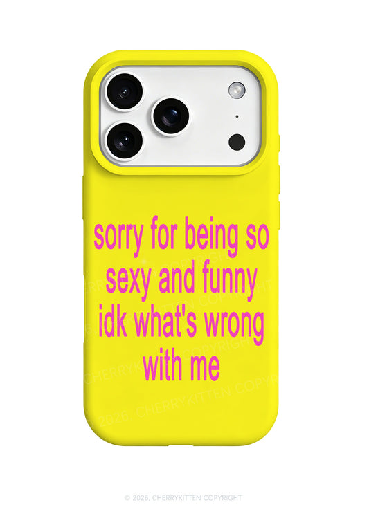 Yellow Sorry For Being So Funny Y2K Phone Case Cherrykitten