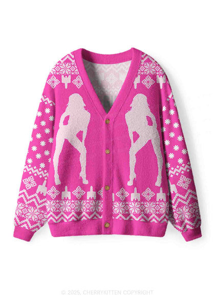 Hot Girls Carry Nxrcan Y2K Christmas Cardigan Knit Sweatshirt Cherrykitten