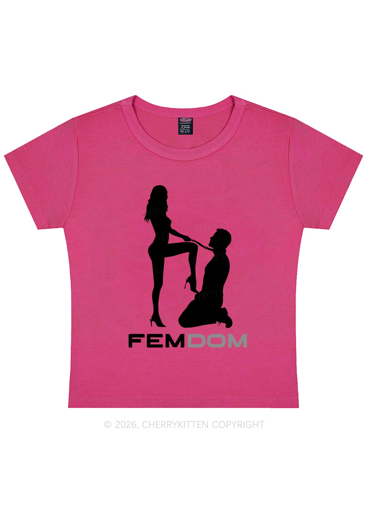 Femdom Silhouette Y2K Baby Tee Cherrykitten