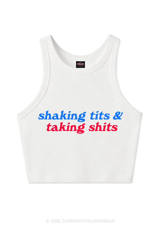 Shaking Txts Taking Shxts Y2K Crop Tank Top Cherrykitten