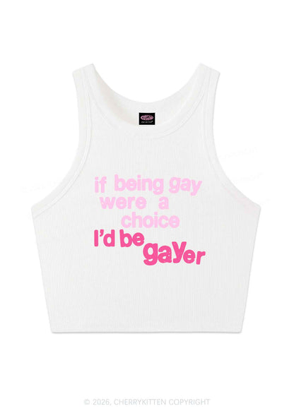 I Would Be Gayer Pride Y2K Crop Tank Top Cherrykitten