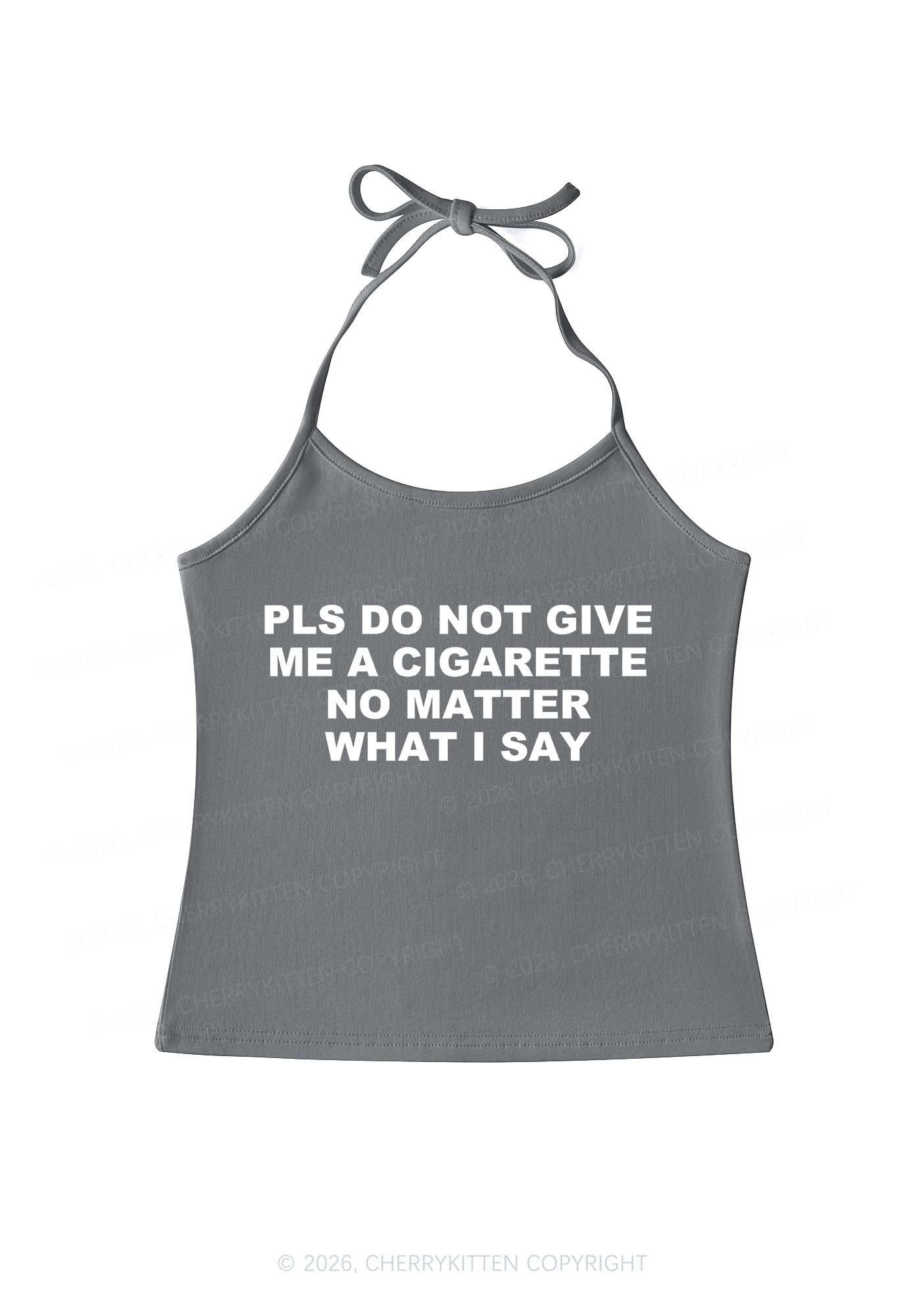 Dont Give Me Cigarette Y2K Halter Neck Cami Cherrykitten