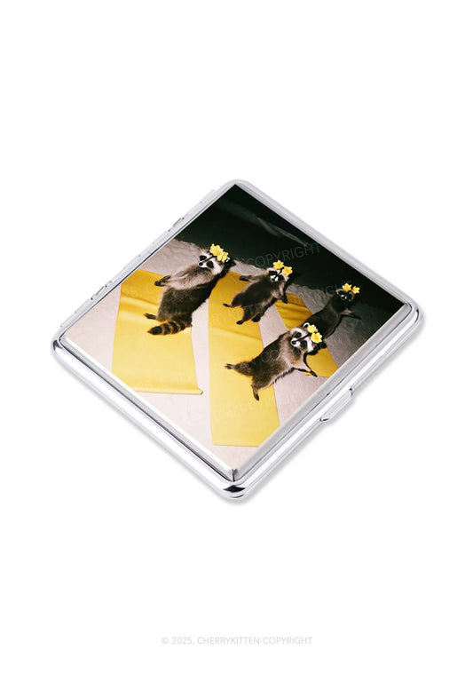Yoga Raccoon Y2K Cigarette Case Cherrykitten