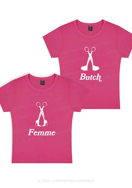 Femme Butch Scissors Y2K Valentine's Day Baby Tee Cherrykitten