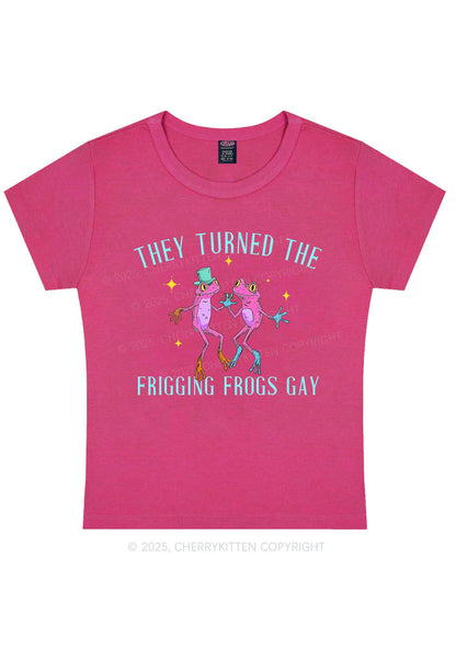Frogs Gay Pride Y2K Baby Tee Cherrykitten