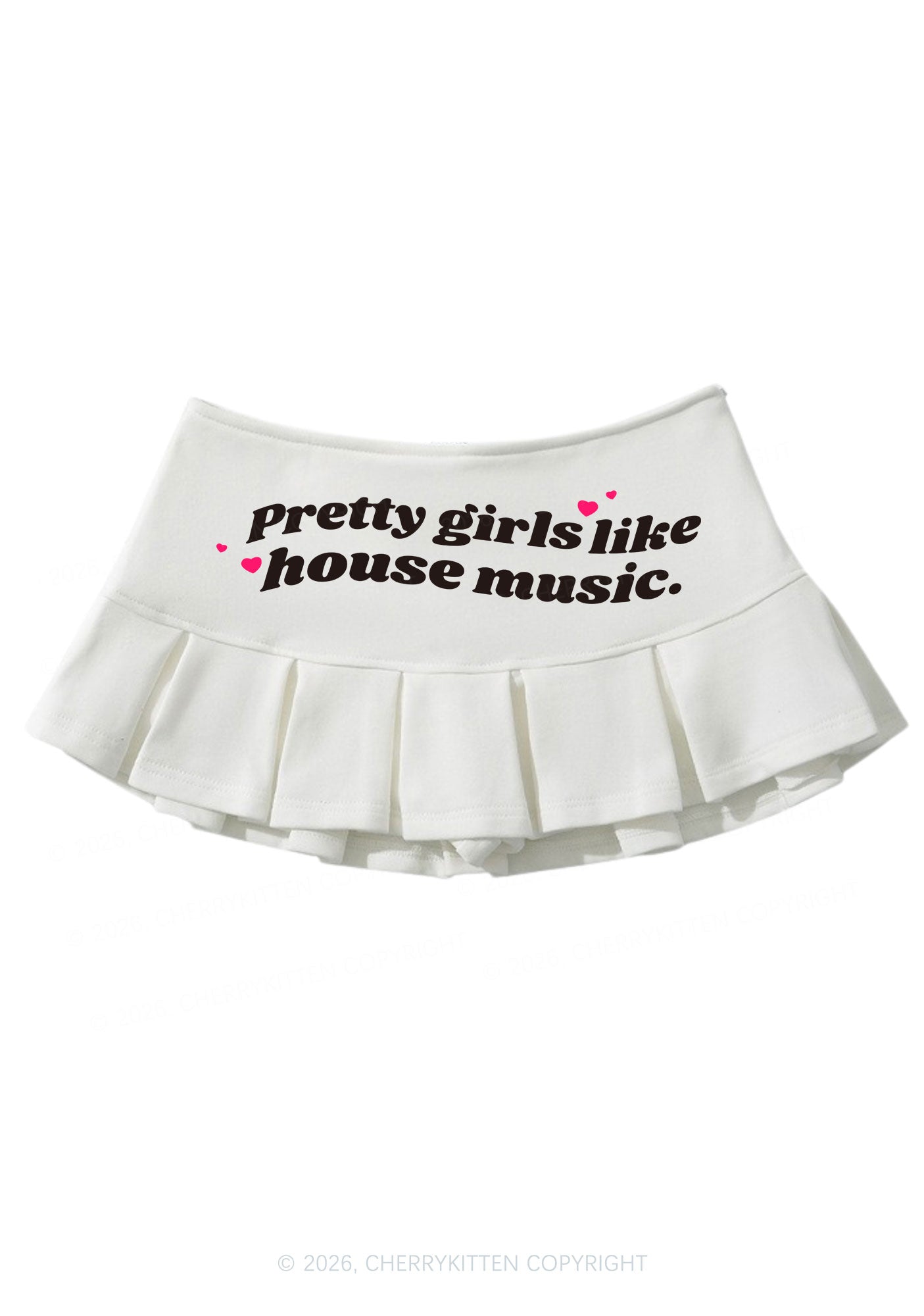Pretty Girls Like House Music Y2K Mini Pleated Skirts Cherrykitten
