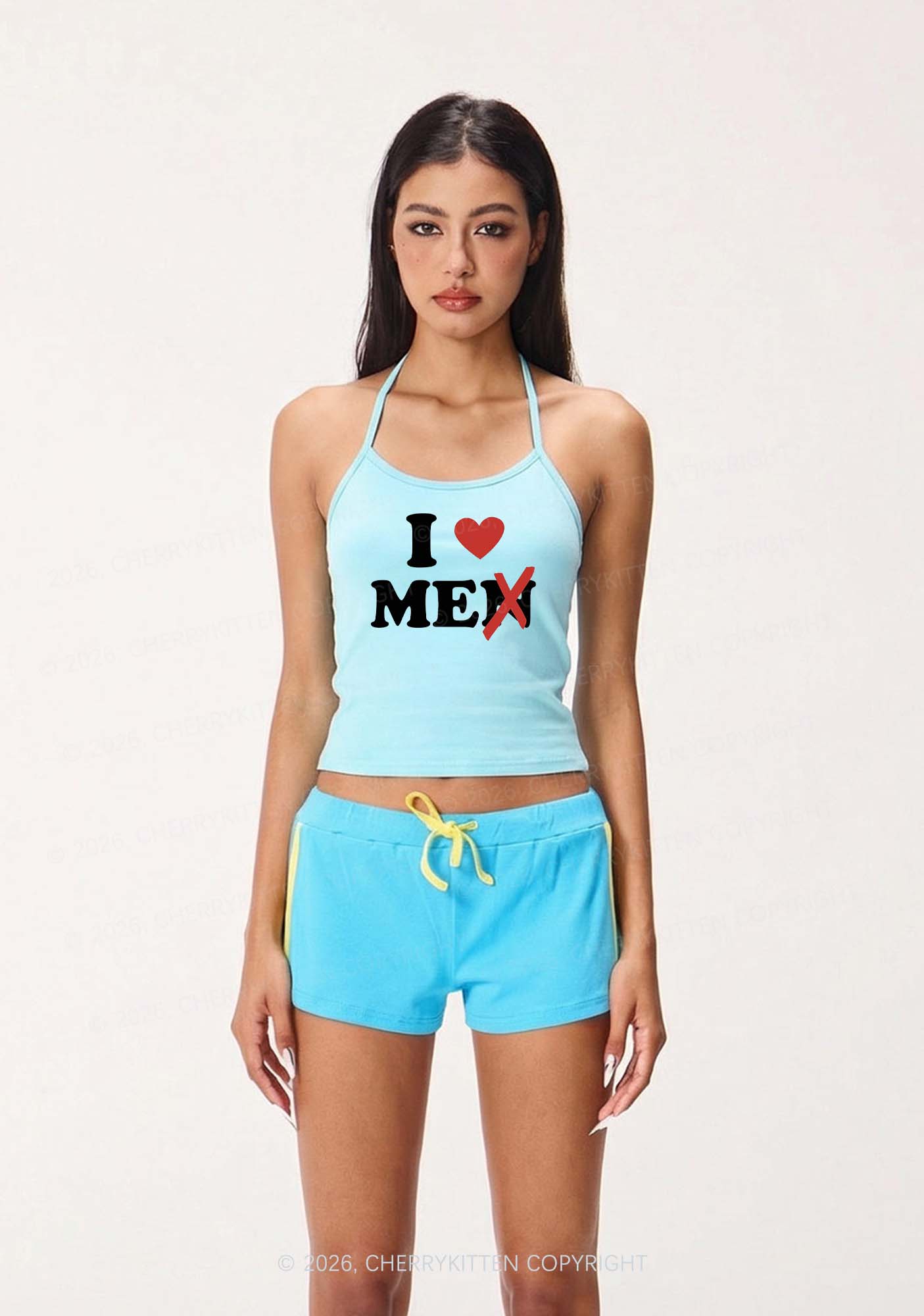 Love Me Not Men Y2K Halter Neck Cami Cherrykitten