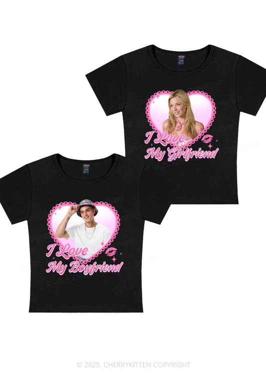 Custom Love My GF BF Photo Y2K Valentine's Day Baby Tee Cherrykitten