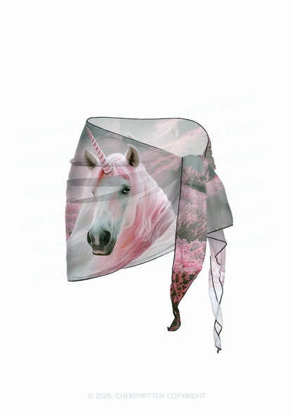 Pink Hair Unicorn Pride Y2K Print Bikini Set Cherrykitten