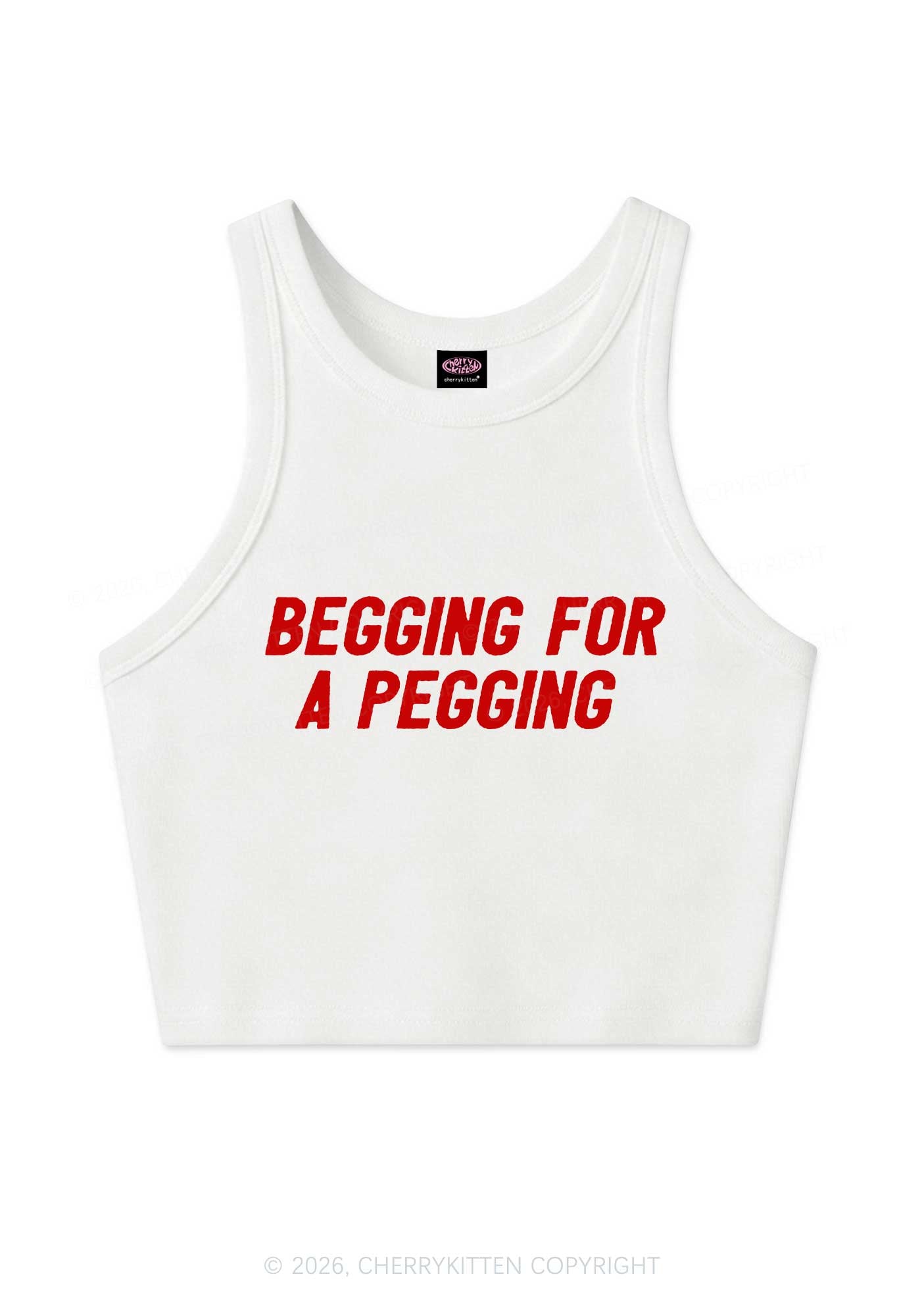 Begging For A Pegging Y2K Crop Tank Top Cherrykitten