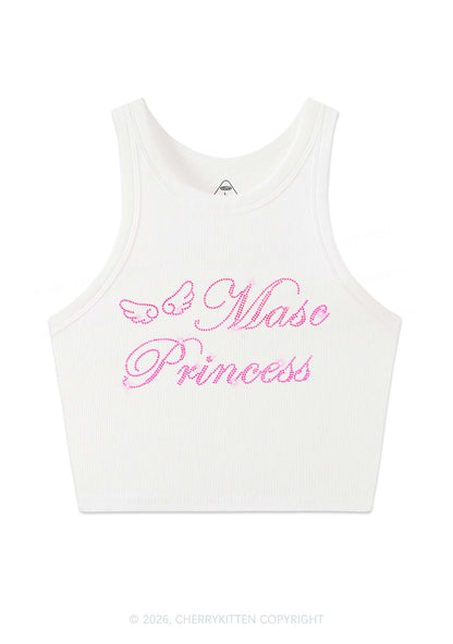 Rhinestone Masc Princess Pride Y2K Crop Tank Top Cherrykitten