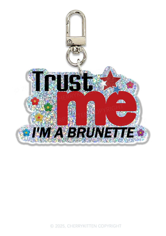 Trust Brunette 1Pc Y2K Glitter Keychain Cherrykitten