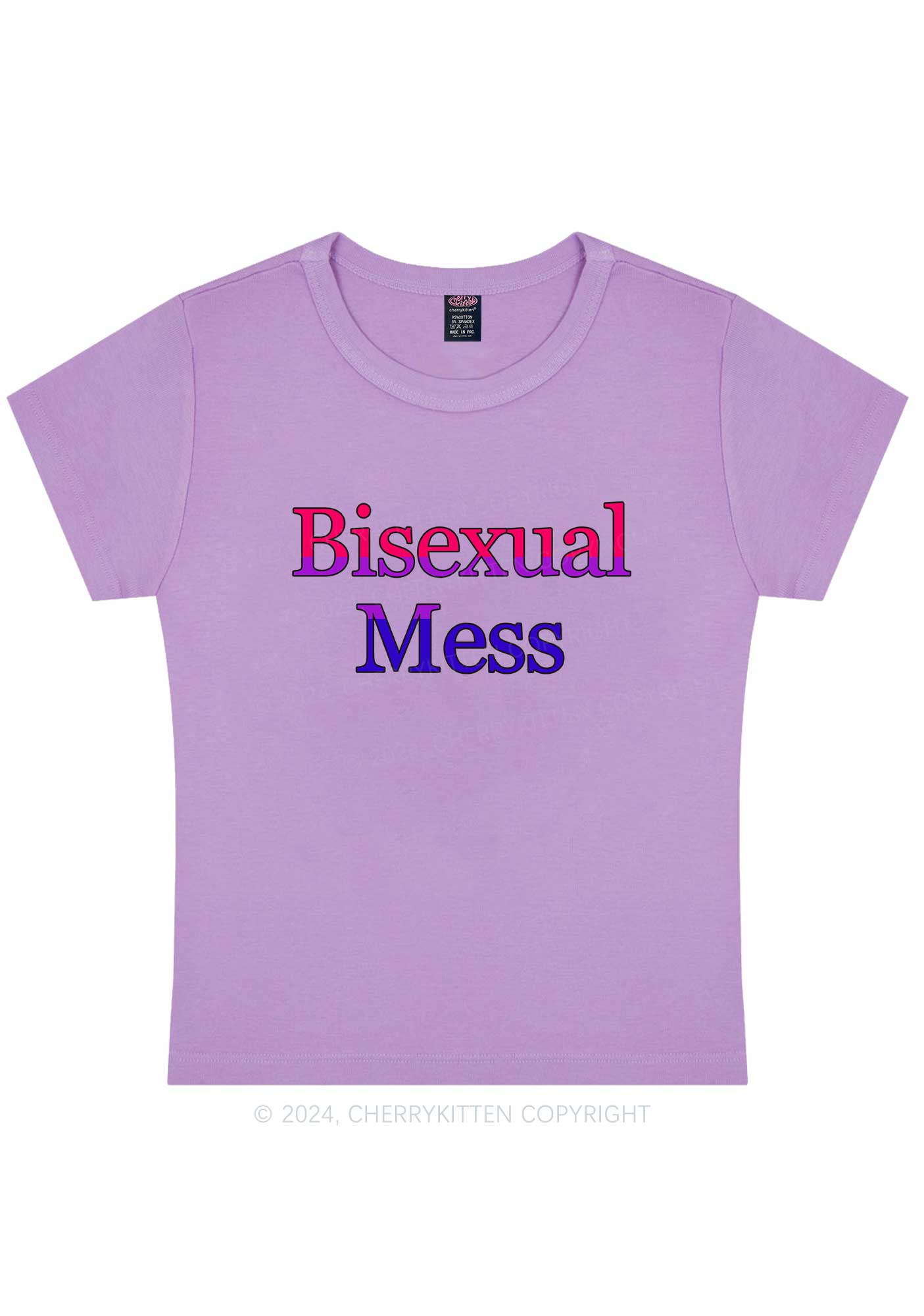 Curvy Bisexual Mess Y2K Baby Tee Cherrykitten