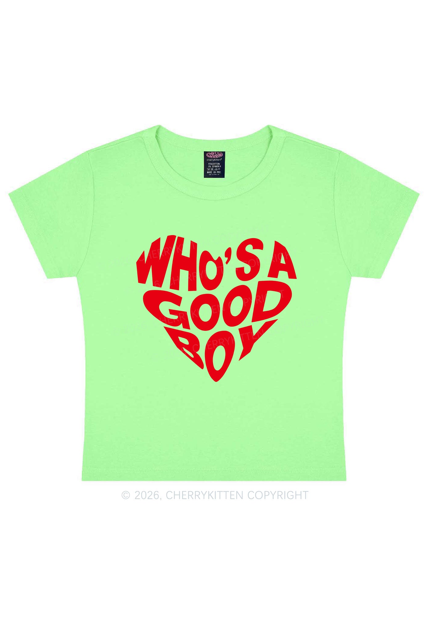 Whos A Good Boy Valentine's Day Y2K Baby Tee Cherrykitten